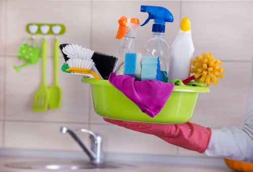 Eco-friendly office cleaners in Clapham working in a busy workplace