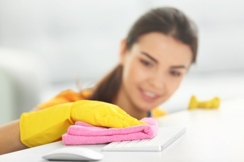 Close-up of rug cleaning treatment on stains and fibres
