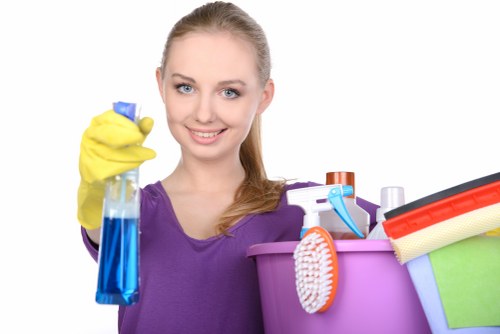 Clapham cleaner performing detailed kitchen cleaning